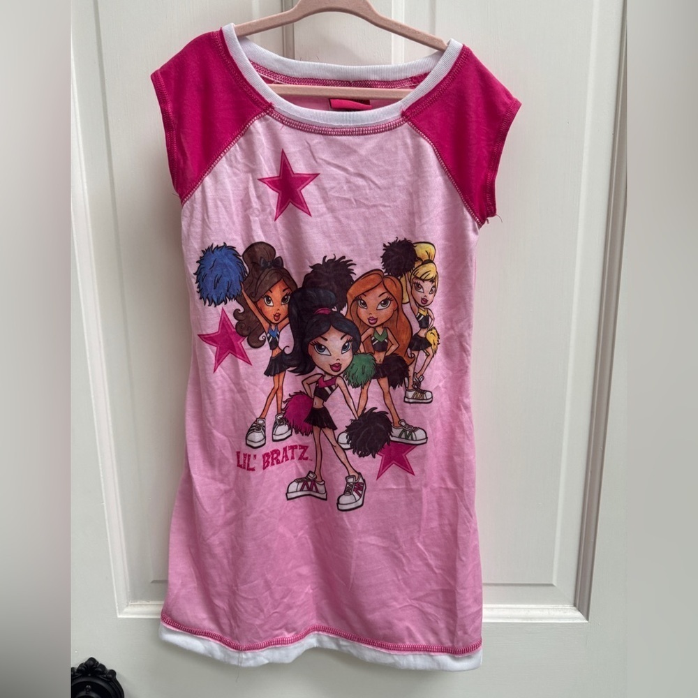 Lil Bratz Girls Size 4 Short Sleeve Pink Nightgown for Kids